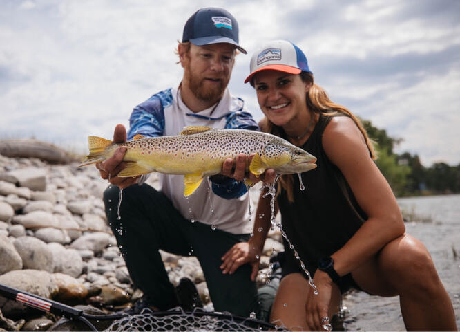 Anna catches a Brown Trout
